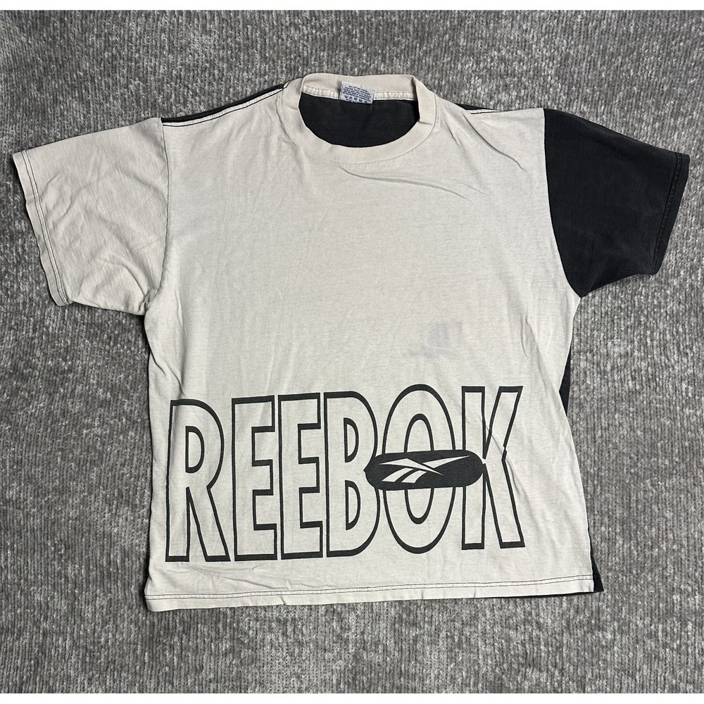 Vintage Reebok Shirt Men's L Big Logo Graphic Tee Crewneck 90s Rare Thrashed